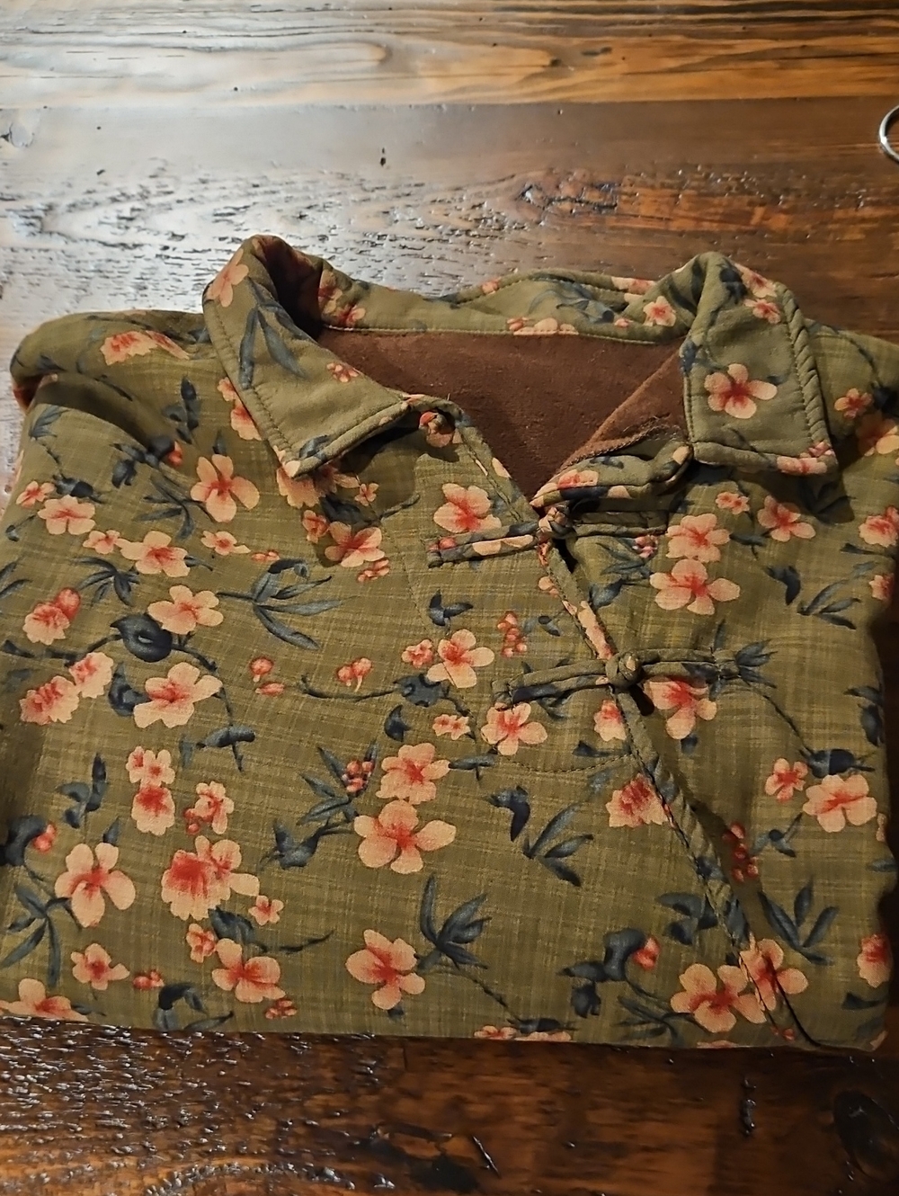Floral Jacket in Green & Brown Size 4XL